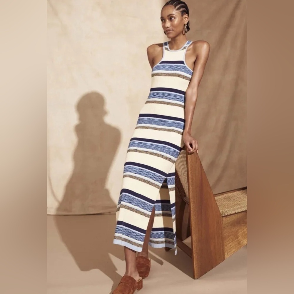 Solid & Striped Women's Blue Striped The Sia Bodycon Dress Size S